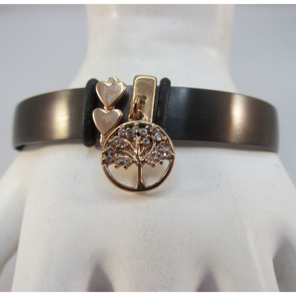 Tree Of Life With Hearts Cuff Bangle Bracelet - image 1